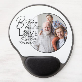 Birthday Calligraphy Photo Design For Son In Law Gel Mouse Pad