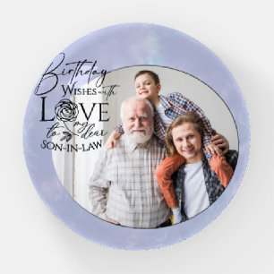Birthday Calligraphy Photo Design For Son In Law Paperweight
