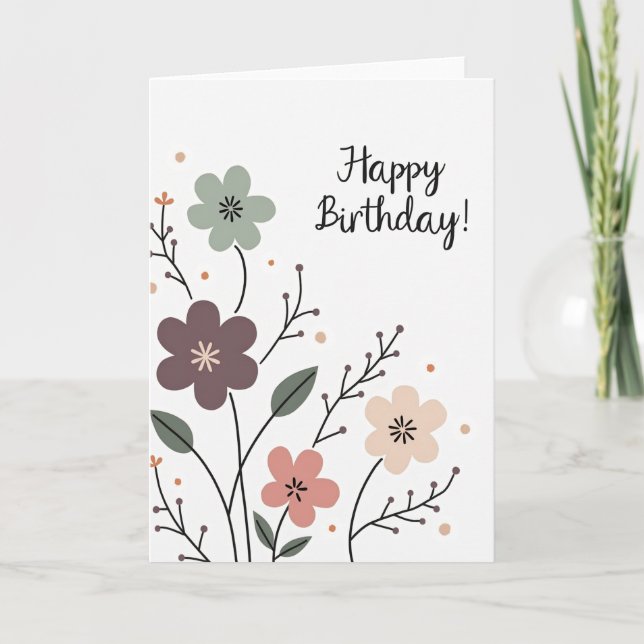 Birthday Calligraphy Wish Card (Front)
