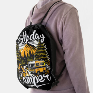 Birthday Camper Camping Camper Lover Drawstring Bag