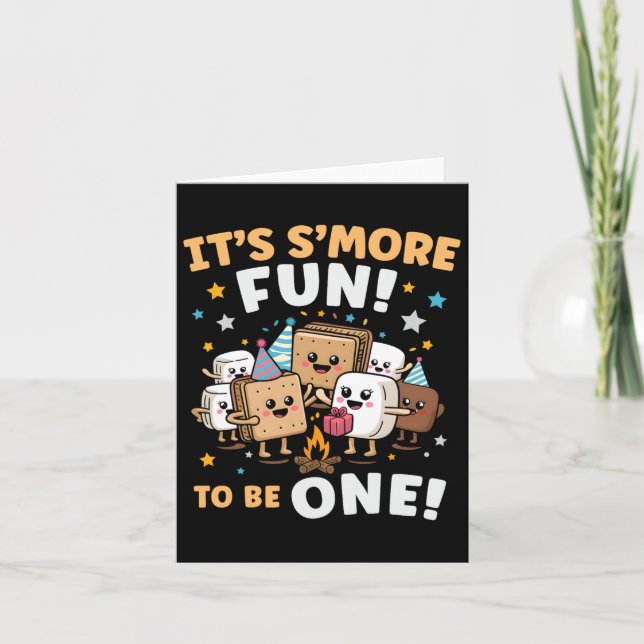 Birthday Campfire Marshmallow It's S'more Fun Bein Card (Front)