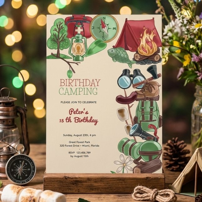 Birthday camping invitation (Creator Uploaded)