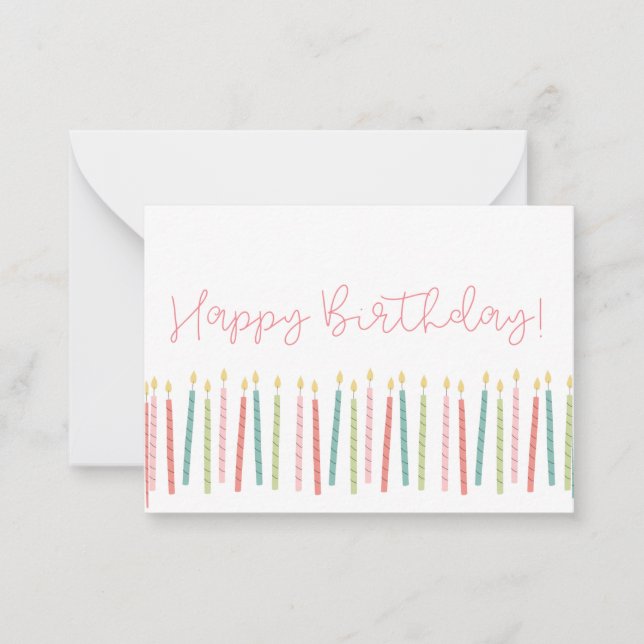 Birthday Candle Flat Note Card (Front)