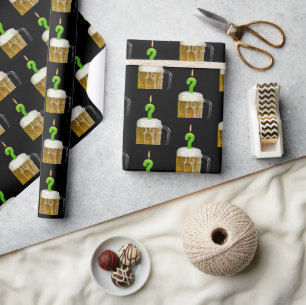 birthday candle in beer wrapping paper