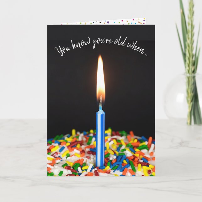 Birthday Candle in Cake Humor Card (Front)