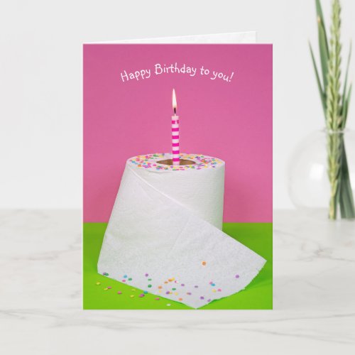 birthday candle in toilet paper card