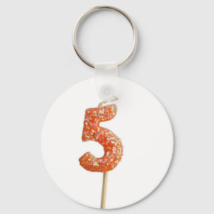 Birthday candle number 5 keychain