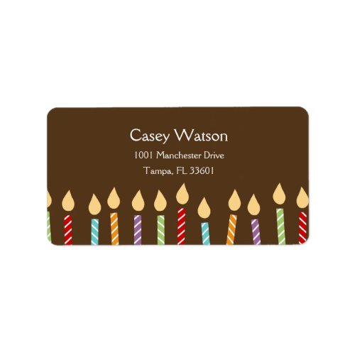 Birthday Candles Address Label