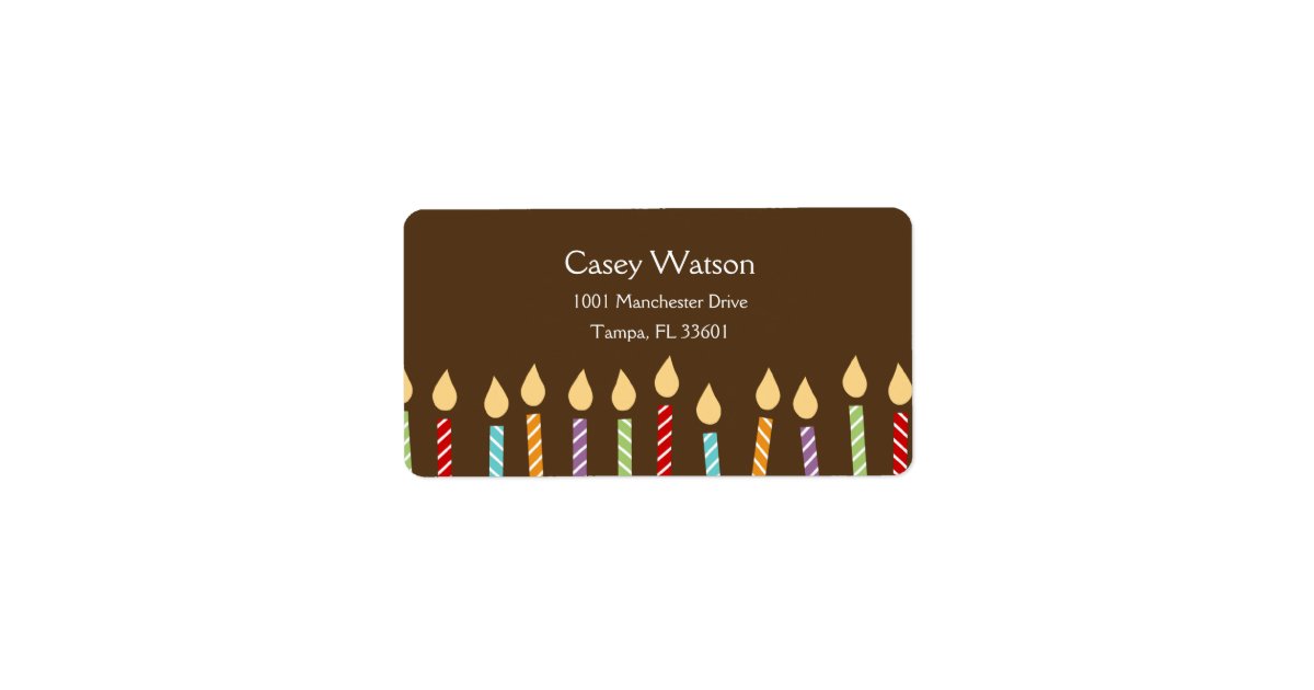 Birthday Candles Address Label Zazzle