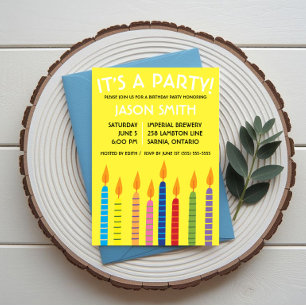Birthday Candles Birthday Party Invitation