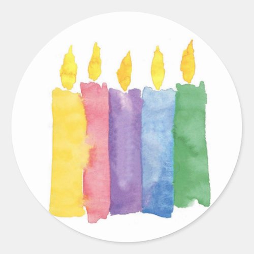 birthday candles classic round sticker