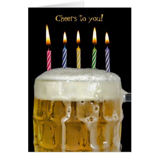 Birthday candles in beer card | Zazzle.com