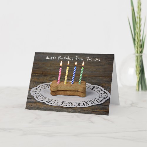 Birthday Candles in Dog Bone Card