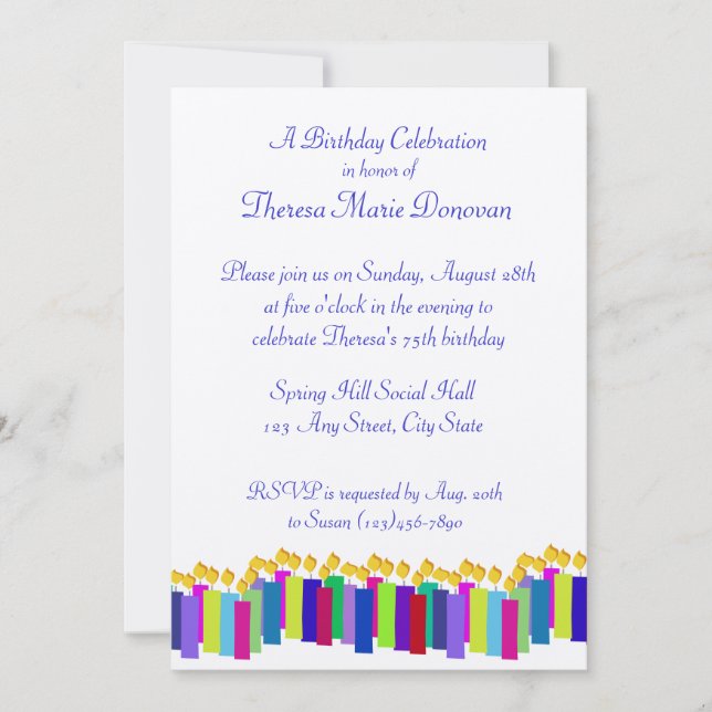 Birthday Candles Invitation (Front)