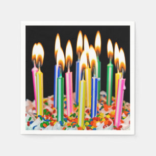 Birthday Candles On Cake Napkins