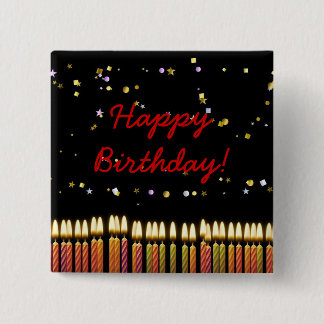 Birthday Candles Pinback Button