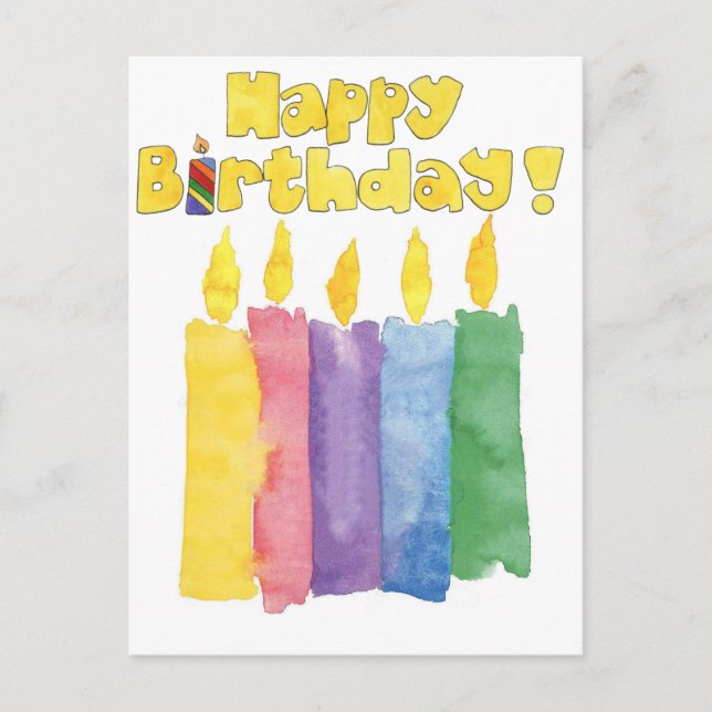 birthday candles postcard (Front)