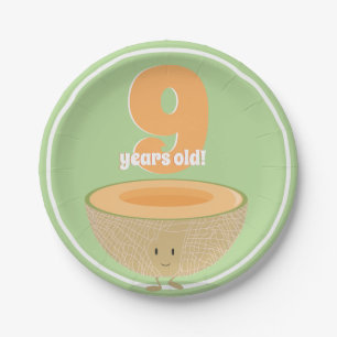 Birthday Cantaloupe Paper Plate