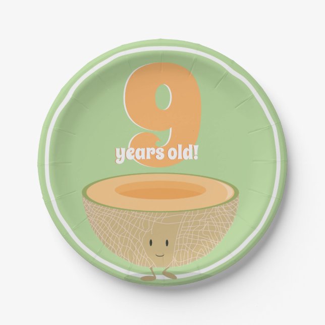 Birthday Cantaloupe | Paper Plate (Front)