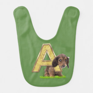 Birthday-Capital Monogram -letter A Baby Bib