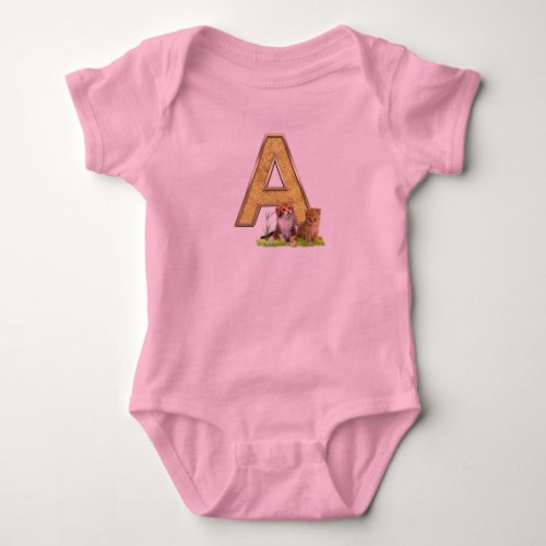 Birthday_Capital Monogram _letter A Baby Bodysuit