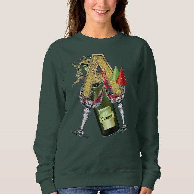 Birthday-Capital Monogram -letter A Sweatshirt (Front)