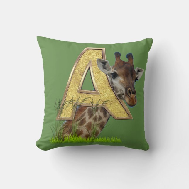 Birthday-Capital Monogram -letter A Throw Pillow (Front)