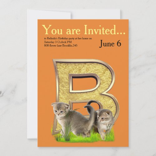 Birthday_Capital Monogram _letter B Invitation