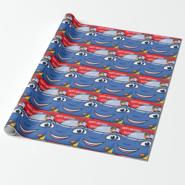 Birthday Car Automotive Funny Cartoon Creative Fab Wrapping Paper (Unrolled)