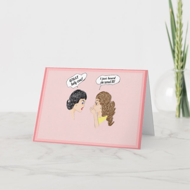 Birthday Card, 80th. Humorous Card (Front)