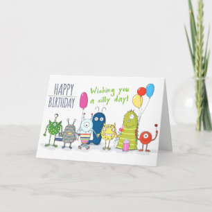 Birthday Card - A Silly Day! White background