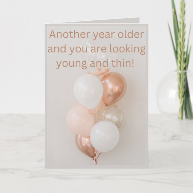 Birthday card about thin hair (Front)