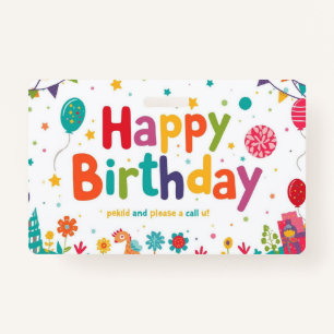 Birthday card badge