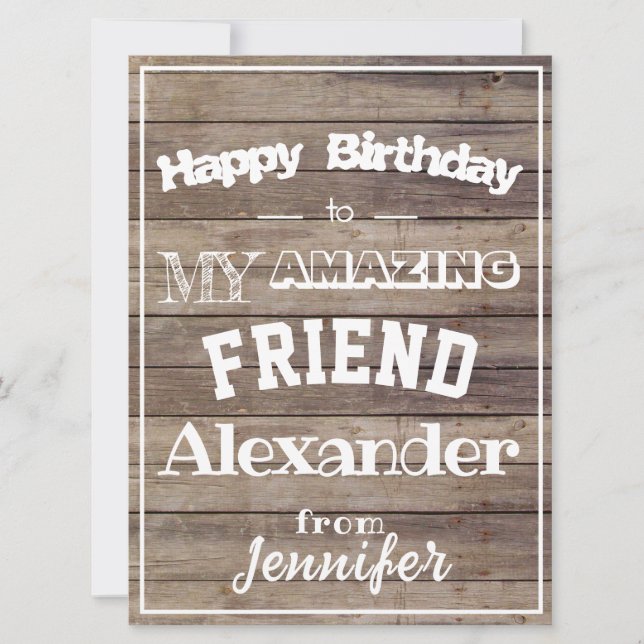 Birthday card Best friend for him custom (Front)