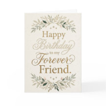 Birthday Card Best Friends Typography Floral