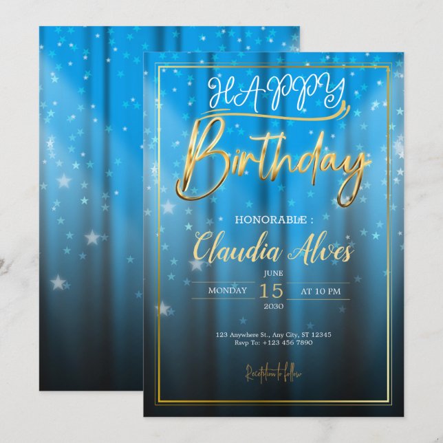 birthday card, birthday card printable (Front/Back)