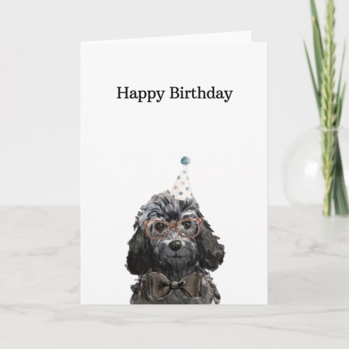 Birthday Card Black Cockapoo Card