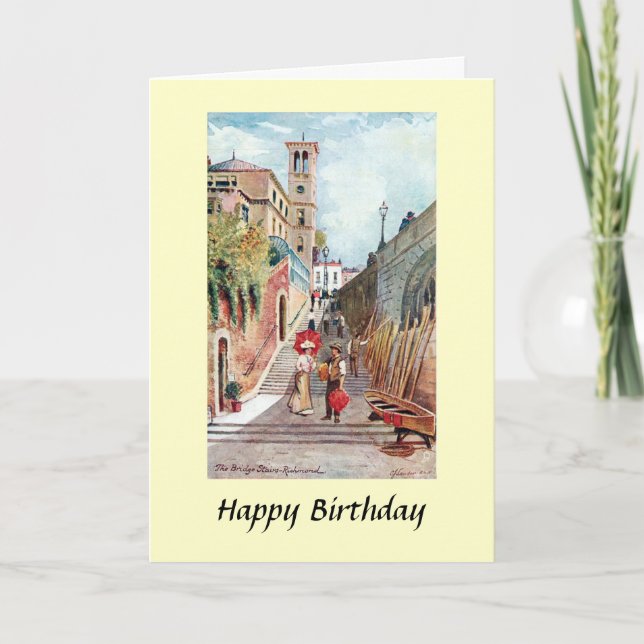 Birthday Card - Bridge Steps, Richmond, Surrey (Front)