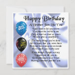 Birthday Card  - Brother Poem<br><div class="desc">A great card for a brother on his birthday</div>