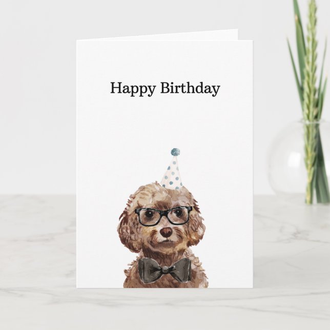 Birthday Card, Brown Cockapoo Card (Front)