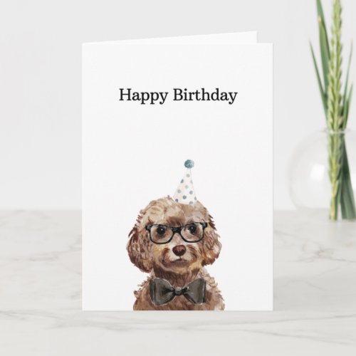 Birthday Card Brown Cockapoo Card