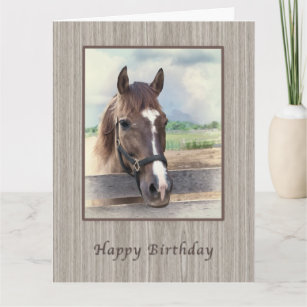 Birthday Card, Brown Horse with Bridle Card