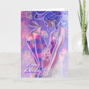 Birthday Card Bunny Girl Pinup