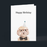 Birthday Card, Champagne Cockapoo Card<br><div class="desc">Happy Birthday card from your Champagne Cockapoo.  Champagne Cockapoo wearing a bow tie,  glass,  and party hat.</div>