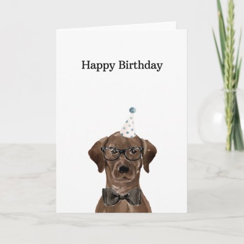 Birthday Card Chocolate Labrador Card