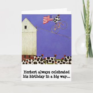 birthday card cows humorous