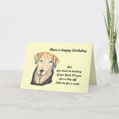 Birthday card Cute and funny dog with joke Card