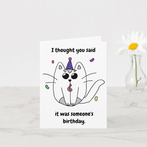 Birthday card cute cat funny