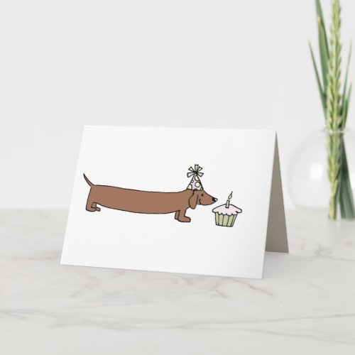 Birthday Card _ Dachshund With Cupcake