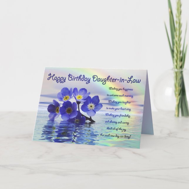 Birthday card, Daughter in law with forget me nots Card (Front)